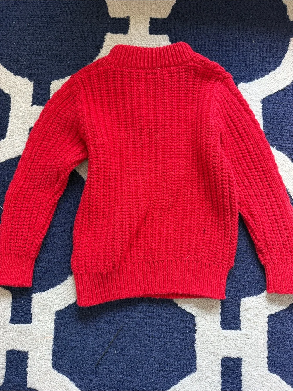 GAP kids Red Cable-Knit Sweater with Button Placket
